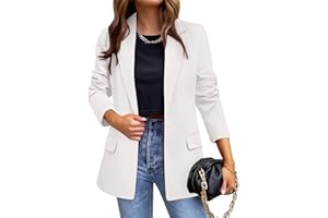 Hveuluop Gieen Blazer da Donna - Giacca da Abito Casual da Lavoro a Maniche Lunghe, vestibilità Ampia, con Un Bottone, Elegante Giacca da Ufficio da Donna Primaverile e Autunnale