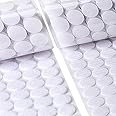 Self Adhesive Dots, 1000Pcs(500 Pair Sets) 0.59 Inch Diameter Strong Self Adhesive Dots for Classroom Nylon Sticky Back Coins Hook Loop Strips, Small Circle Dots Stickers Tapes, White