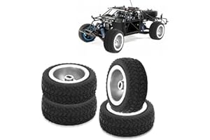 VGEBY Pneus RC, 4PCS RC, Mise à Niveau du Modèle de Voiture, Pneus et Roues pour WLtoys 1/28 K989-53 RC, Pneus(Argent)