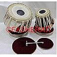 Fasherati Chrome Plated Brass Tabla Jodi Set With Cover, Hammer, Gaddi Professional Set/ Handmade Brass Tabla