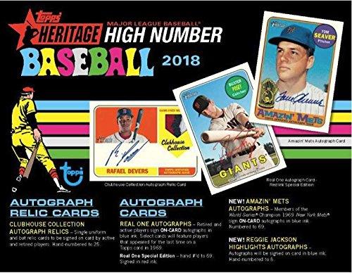 2018 Topps HERITAGE High Number Series MLB Baseball Unopened Blaster Box with a Chance for Rookie Cards and Autographs plus EXCLUSIVE 1969 Bazooka All Time Greats Found only in this Product