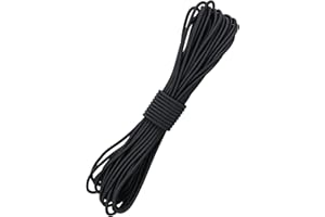 DHAIQC Cordon Elastique 3mm 12m Noir, Tendeur Elastique Sandow Elastique Sangle Elastique pour Bagages, Camping, Kayak, Lacets De Chaussures, Travaux Manuels, Projets De Bricolage (Noir, 3MM X 12M)
