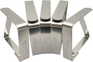 EesTeck 4 Pack Large Stainless Steel Tablecloth Clips Outdoor Table Cover Clamps Weddings Party Picnic Camping Table Cloth Holders