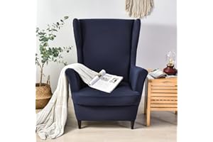 CHNSHOME Copripoltrona con Orecchie 1 Posto Elasticizzato 2 Pezzi Coprisedile con Orecchie Fodera per Pouf Fodere per poltrone Elastiche Marina Militare