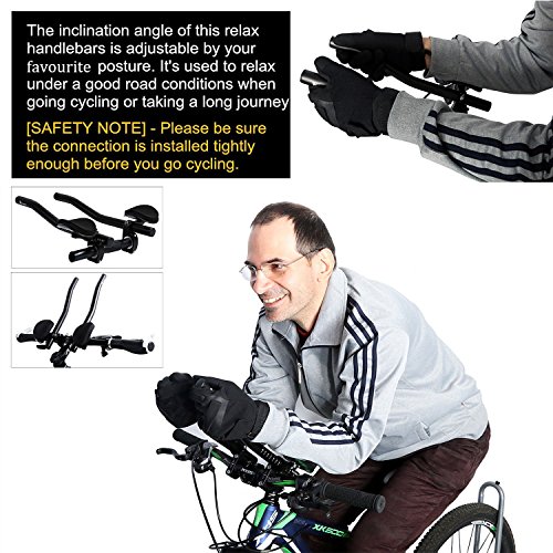 t-6061 Legierung Triathlon Aerodynamische Position Bike Lenker für Road Mountain Bike Race Fahrrad MTB Farbe schwarz - 3
