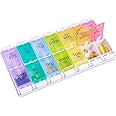 Lanzn Medical Weekly Pill Box, Pill Organiser 14 Day Pill Storage Case Reminder Pill Tablet Dispenser Am Pm Medicine Box Pill Container Dosset Box with 14 Compartments for Medicines
