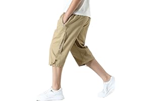 Echinodon Jungen Kurze Hose 3/4 Sommerhose Leicht Baumwolle Shorts Kinder Sweatshorts Sport und Freizeit
