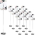 HOHIYA 12 Pcs Table Number Holders Stands for Wedding 12 Inch Place Card Holder Clips Photo Party Restaurants Cafes Banquets Stainless Steel Chrome Silver