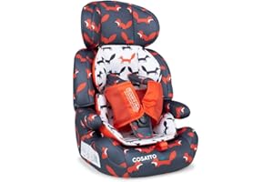 Cosatto Zoomi Car Seat - Group 1 2 3, 9-36 kg, 9 Months-12 Years, Forward Facing, Charcoal Mister Fox