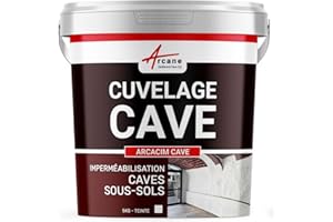 Enduit de cuvelage, Enduit cave, Enduit hydrofuge, Enduit étanchéité cave, garage, sous-sols | Arcacim cave - 5 kg Blanc - ARCANE INDUSTRIES