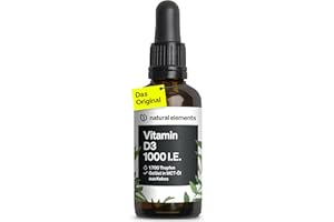 Vitamin D3 Tropfen – 1000 I.E. pro Tagesdosis (1 Tropfen) – Langzeitvorrat mit 50 ml – für beste Bioverfügbarkeit in MCT-Koko