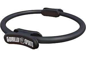 ‎GORILLA SPORTS GORILLA SPORTS® Pilates Ring - Ø 36cm, Doppelgriff, Übungen + Tasche, gepolstert, Rutschfester, Superleichter, aus Gummi, Farbwahl - Pilates Circle, Widerstandsring, Yoga, Fitness, Oberschenkeltrainer