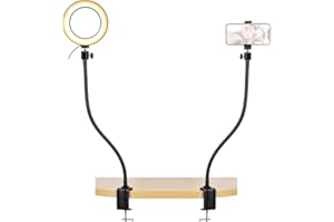 AYIZON Ringlicht mit Hater und Handy-Halterung, doppelter 64cm klappbar Halter mit 20cm Licht-Ring für iPhone 14 13 12 11 Pro, XS, XR Max, Verwendung für Live-Stream, YouTube, Zeichnen, Online-Kurs