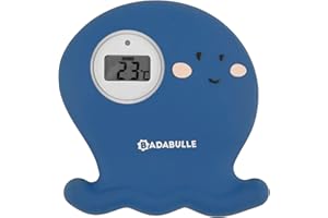 Badabulle Thermomètre de bain digital pour bébé, Température au degré près, Batterie longue durée, Alerte si eau trop chaude ou froide