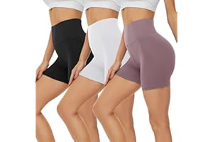 Gayhay 3er Pack Radlerhosen Damen Kurz Leggings für Kleid High Waist Sporthose Sport Yoga Biker Shorts Sommer Hotpants Boxershorts Set