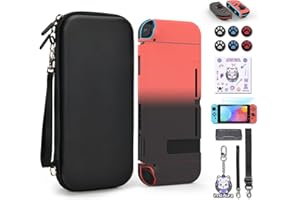 IA INNOAURA Étui Switch pour NS Switch, Switch Sac, innoAura 16 en 1 D'accessoires Switch avec Étui Transport Switch, Coque Protection Switch, Protecteur D'écran Switch, Étui Jeu Switch (Noir)