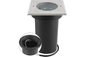 URing Faretto da incasso orientabile IP67 attacco GU10 faretti led esterno, 230V Faretti da Pavimento Luci da incasso calpestabile da Segnapasso esterno terra, 30cm cavo preinstallato, Piazza