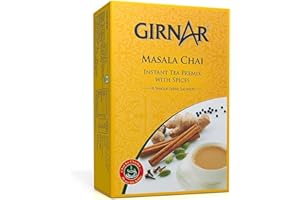 Girnar Masala Chai 10 bolsitas de té individuales (paquete de 1) – Premezcla de té instantánea con especias – Hecho con extracto de té negro natural y una mezcla de especias aromáticas indias