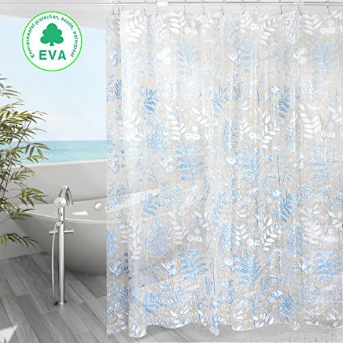 Clear Shower Curtain by Tusscle, Water Proof Mold and Mildew Bathroom Curtain With 12 Rings, 72 x 72-Inch (180 x 180 cm) | 100% Eco-Friendly EVA Material