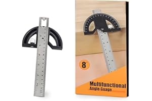 SRJQXH Medidor de Angulos, Transportador de 180 Grados Regla, Ajustable Metalico Transportador, Escuadras Metalicas Carpintero, Adecuado para Carpinteros Artesanos Cuadrada
