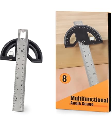 ACGrade Transportador De 180 Grados, Regla De ángulo De Metal Herramientas De Carpinteria Medidor De Angulo De Regla De Medicion De Acero