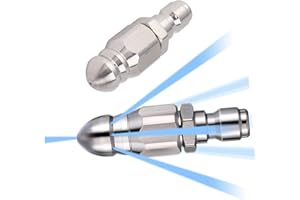 TOPYOND Ugello per Getto Fognario Da 56 Mm Ugello Sturatubi Ugello Anteriore E Posteriore in Acciaio Inossidabile per Sbloccare Tubi 1 Anteriore 6 Posteriore, Dispositivo Di Rimozione Degli Intasamenti per Wc