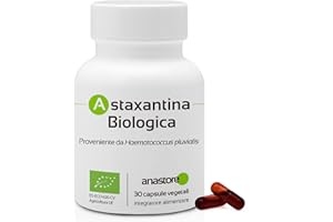 ANASTORE Astaxantina biologica * 30 capsule vegetali / 8 mg * Antiossidante naturale * Energia + salute degli occhi + cura della pelle *