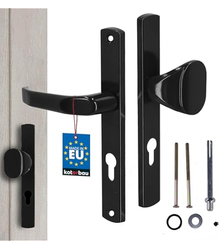 Bwintech 1 Set Gepolijst Chrome UPVC deurklink roestvrij staal 304, 92mm backset, 122mm schroefgat afstand, 210mm plaat lengteGeschikt voor buitendeur, patio deur, voordeur