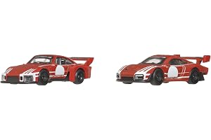 Hot Wheels Premium Car Culture Porsche 935 2-pack i skala 1:64 | 935 Pack Then & Now, samlarbilar med Real Riders-däck, metall/metall-chassi, JHW51