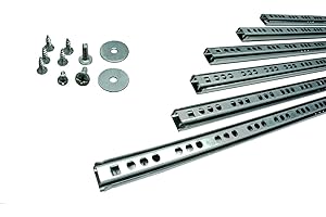 BRESKO 1 Paar (2 Stk.) 17 mm Schubladenschienen 25-50 cm Teilauszug Schubladenauszüge Kugelführung (374 mm)