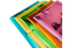 WOLOVO 50pcs Foil Transfer Sheet for Cricut Maker 3 Joy Explore 3 Air 2 3 105mm*160mm Silhouette Cameo Portrait (No Heating Required)