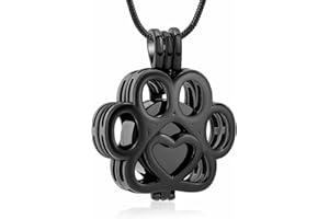 MEMORIAL JEWELRY Joyas para cenizas para perro/gato, acero inoxidable, urna conmemorativa, collar de urna en el interior, mini caso, Keepsake Cremación, joyas para mujeres y hombres