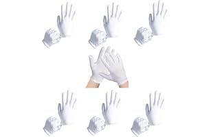 GUANGYUAN 6 Paia Guanti di Cotone Idratanti per Mani Secche, Eczemi, Bellezza, Pelle Sensibile e Irritata, Sottile Neurodermatite a Maglia, Traspiranti, Sottili Guanti da Lavoro a Mano Asciutta 22cm