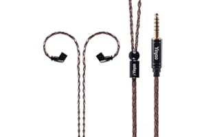 Yinyoo - Cavo di ricambio per auricolari, placcato in argento, a 8 core, 4,4 mm, per KZ ZSN ZSX ZS10 Pro AS16, CCA CA4, A10, C12, TRN BA5 (spina C 4,4 mm, marrone)