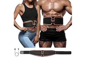 ZHAILYN Abdominales Electroestimulacion, Electroestimulador Muscular Abdominales, EMS Electroestimulador Muscular, USB Recargable Hombresy&Mujeres Ejercitador del Abdomen/Brazo (8 Modos +19 Intensidads)