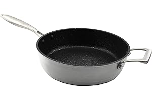 Bastilipo - Poêle profonde en fonte d'aluminium 28 cm, full induction, modèle Titanium Pro 28 cmH