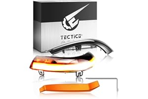 TECTICO indicatori di direzione,freccia auto,Indicatori di direzione laterali ambra 18 SMD con funzione dinamica Compatibile con GOLF 5 GTI MK5 B6 B5.5 Variant EOS Sha-ran, 2 pezzi