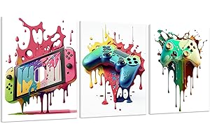 KEPUARM 3Pcs Gamer Posters Jeu Vidéo Déco, Affiche de Jeu avec Cadre, Decoration Murale Chambre Gaming, Art Toile Peinture Photo pour Garçons Chambre, dortoir (30 x 40 cm) (Jeux)