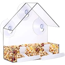 Fenster-Vogelfutterstation Von SNAIL GARDEN – Mit Holzschaukel & Saugnäpfen. Beobachte Vögel Aus Nächster Nähe!