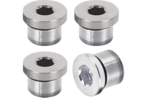 Beatific 4 Stück Blindstopfen 3/8 zoll, Verschlussstopfen Blindstopfen, Selbstdichtend Gewindestopfen Stopfen, Kohlenstoffstahl-Verschlussstopfen mit Dichtung, Heizkörperstopfen für Verstopfung