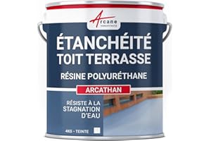 Étanchéité toit terrasse, toit plat, résine étanchéité colorée : Arcathan - 4 kg Blanc - ARCANE INDUSTRIES