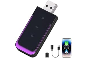 NFOIEIS Android Auto & Carplay Inalambrico, 2 En 1 Car Play InaláMbrico Android y A-pple, Adaptador Carplay Inalambrico, Plug & Play, Compatible con Coches a Partir de 2016 y iPhone iOS 10+/Android 11+