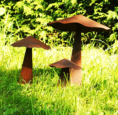 Rost Deko Pilze im 3er Set Gartendeko