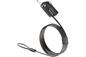 TOFEER Verstellbares Kabelschloss mit kunststoffbeschichtetem Stahlkabel: 180 cm, multifunktionales Zahlenschloss aus Zinklegierung, ideal zum Abschließen von Kühlschränken, Gepäck, Helmen und Kajaks