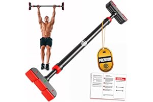 ManiBoom Barra Dominadas Puerta de 72 a 112cm Sin Tornillos Carga 200kg - Pull Up Bar MULTIFUNCIONAL para Colgarse Ajuste FUERTE y Ergonomico, Barra Abdominales Plegable Calistenia, Ejercicios Casa