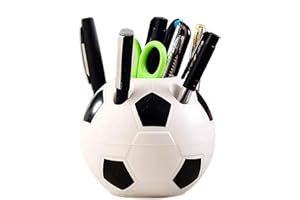 KONAMO U/K Pen Holders Desk Tidy of Multifunctional Creative Soccer Style,Plastic Material of Durable and Useful for Decorationg Your Home,Office and Desk Storage(black),10.5*10.5*10.5