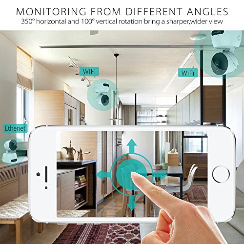 Telecamera IP intelligente wireless Besteker Wifi Telecamera di sicurezza domestica HD 720P con audio bidirezionale, rilevamento del movimento, visione notturna per uso interno ed esterno (bianca)