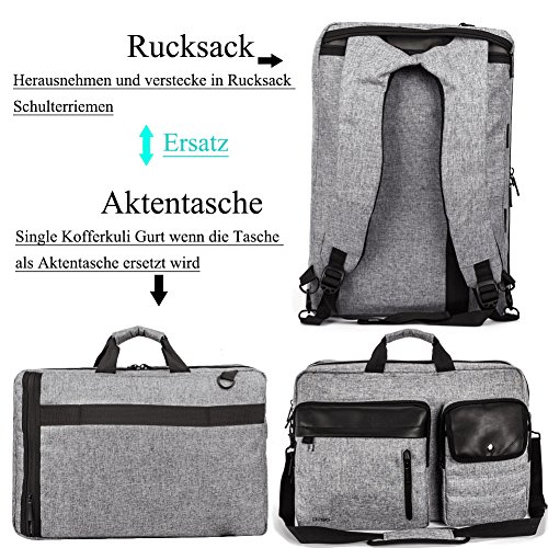 DTBG Nylon mehrzweck Businesstasche mehrfachfach Reise Rucksack ger  umig Laptop Tasche Messenger Bag Aktentasche Computer Schultertasche Wanderntasch