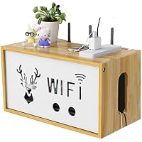 SacJkt Router Box, Router Schrank, Router Verstecken, WiFi Router Aufbewahrungsbox Für Wanddekoration Dekorative, Kabel Organisator, 25x15x6cm
