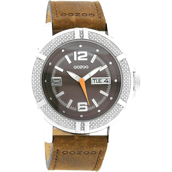Orologio Uomo Oozoo Racing - Cassa 50 Mm Oro, Cinturino In Pelle Nero, Quadrante Grigio, Look Cronografico - 4